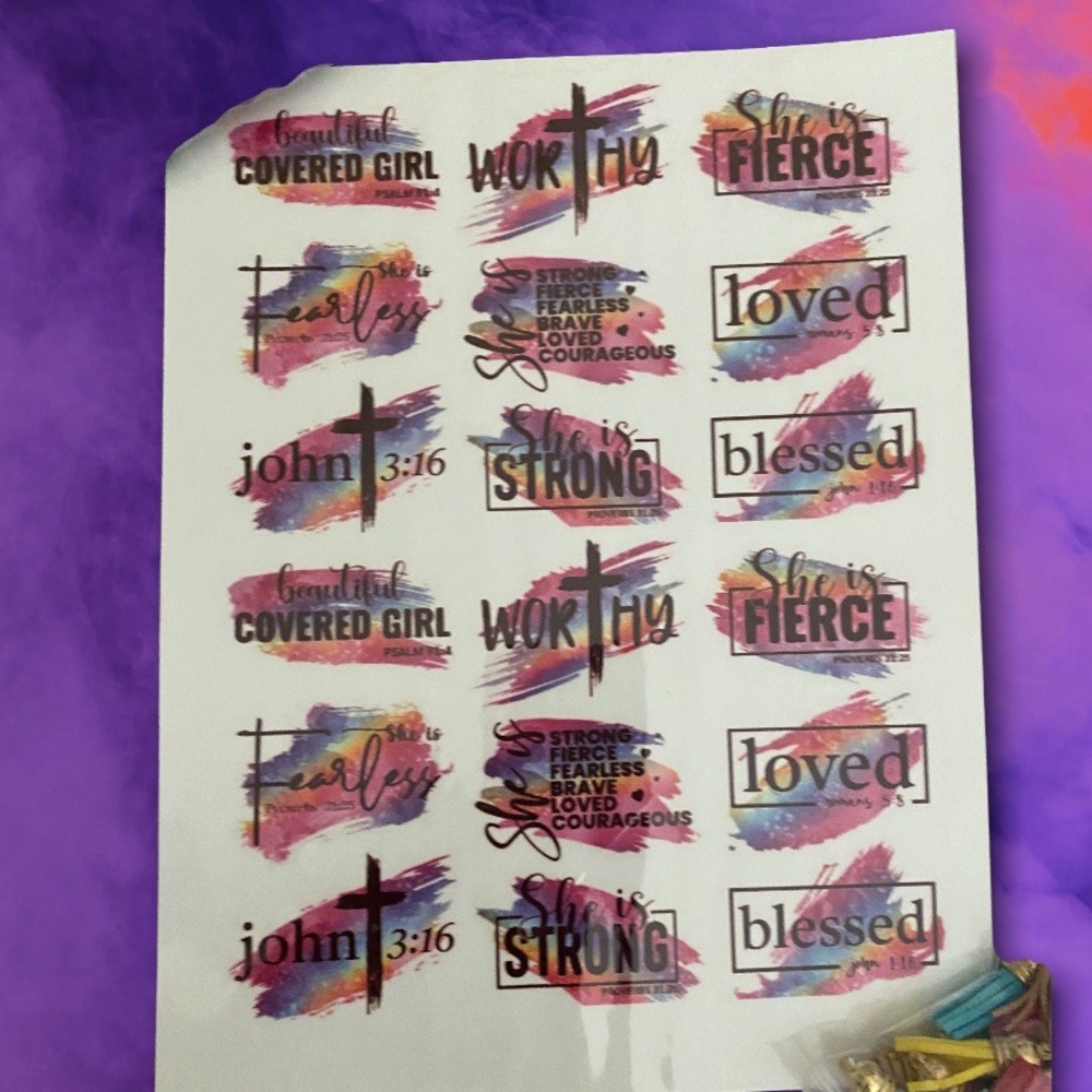 Waterproof religious stickers